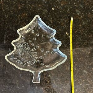 Adorable Christmas Tree shaped Candy dish Indonesia glass
